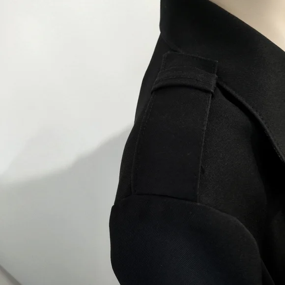 Vintage Black Tie Waist Trench Size Small/Medium - Picture 7 of 8